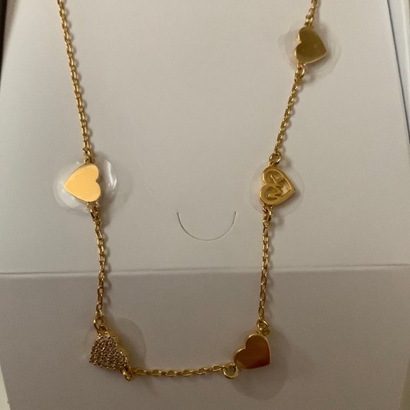 MICHAEL KORS Mini Hearts Chain Necklace in Gold - Picture 3 of 3